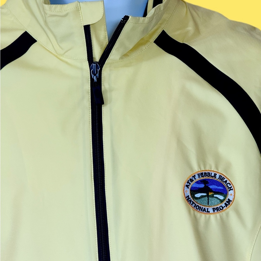 Cutter & Buck: Pebble Beach Yellow and Black Zip-up Windbreaker (NWT) - Picture 2 of 8